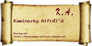 Kaminszky Alfréd névjegykártya
